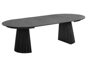 Nordic Living Černý rozkládací jídelní stůl Osaika 120/240 x 120 cm