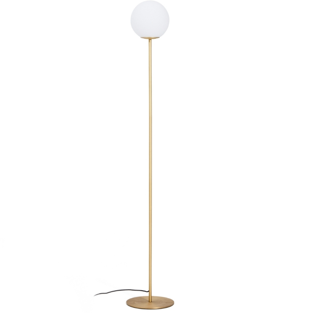Kave Home Zlatá kovová stojací lampa Brisia 155 cm