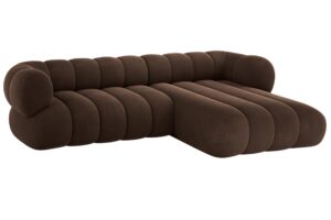 Cosmopolitan Design Hnědá sametová rohová pohovka Koge 270 cm