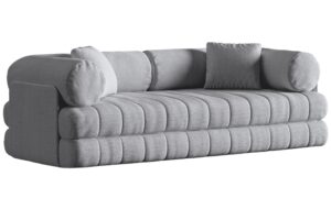 Cosmopolitan Design Šedá bouclé rozkládací pohovka Kemi 206 cm