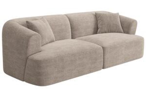 Cosmopolitan Design Béžová manšestrová trojmístná pohovka Campi 220 cm