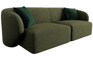 Maison Heritage Zelená dvoumístná pohovka Chiara 188 cm