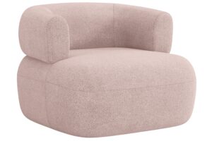 Windsor & Co Pudrově růžové bouclé křeslo Aldrin