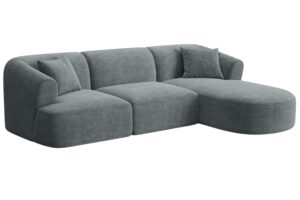 Cosmopolitan Design Šedá manšestrová rohová pohovka Campi 256 cm
