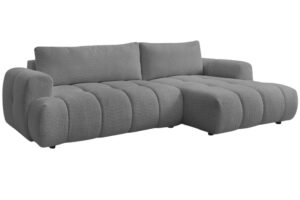 Bobochic Paris Šedá bouclé rozkládací pohovka Fuji 292 cm