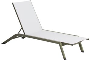 Kave Home Zeleno-bílé hliníkové zahradní lehátko Capraia