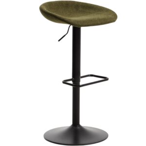 Kave Home Zeleno-černá čalouněná barová židle Danua 58-82 cm