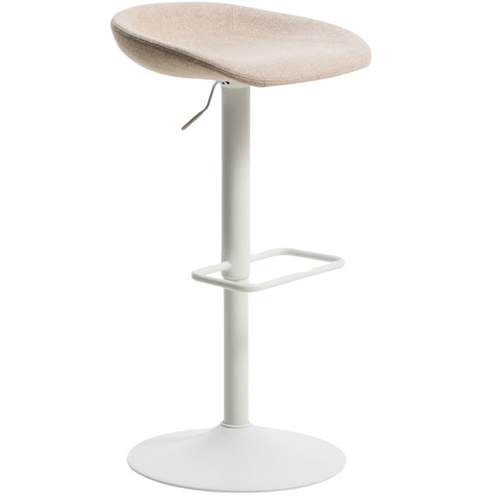 Kave Home Béžovo-bílá čalouněná barová židle Danua 58-82 cm
