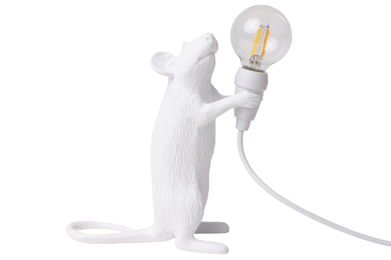 Seletti Bílá stolní lampa Mouse Standing