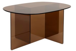 Zuiver Hnědý skleněný konferenční stolek LINEA 80 x 60 cm