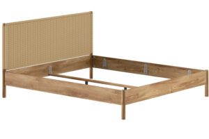 Vipack Dubová postel Olive 180 x 200 cm s vyplétaným čelem