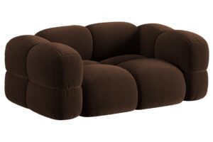 Cosmopolitan Design Hnědá sametová dvoumístná pohovka Loretto 180 cm