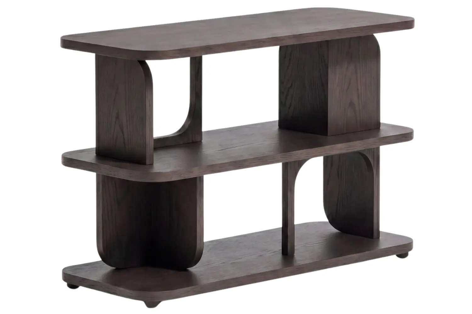 Kave Home Tmavě hnědý dubový regál Aduma 66 x 100 cm
