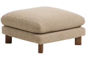 Kave Home Hnědá podnožka Vera 80 x 80 cm s ořechovou podnoží