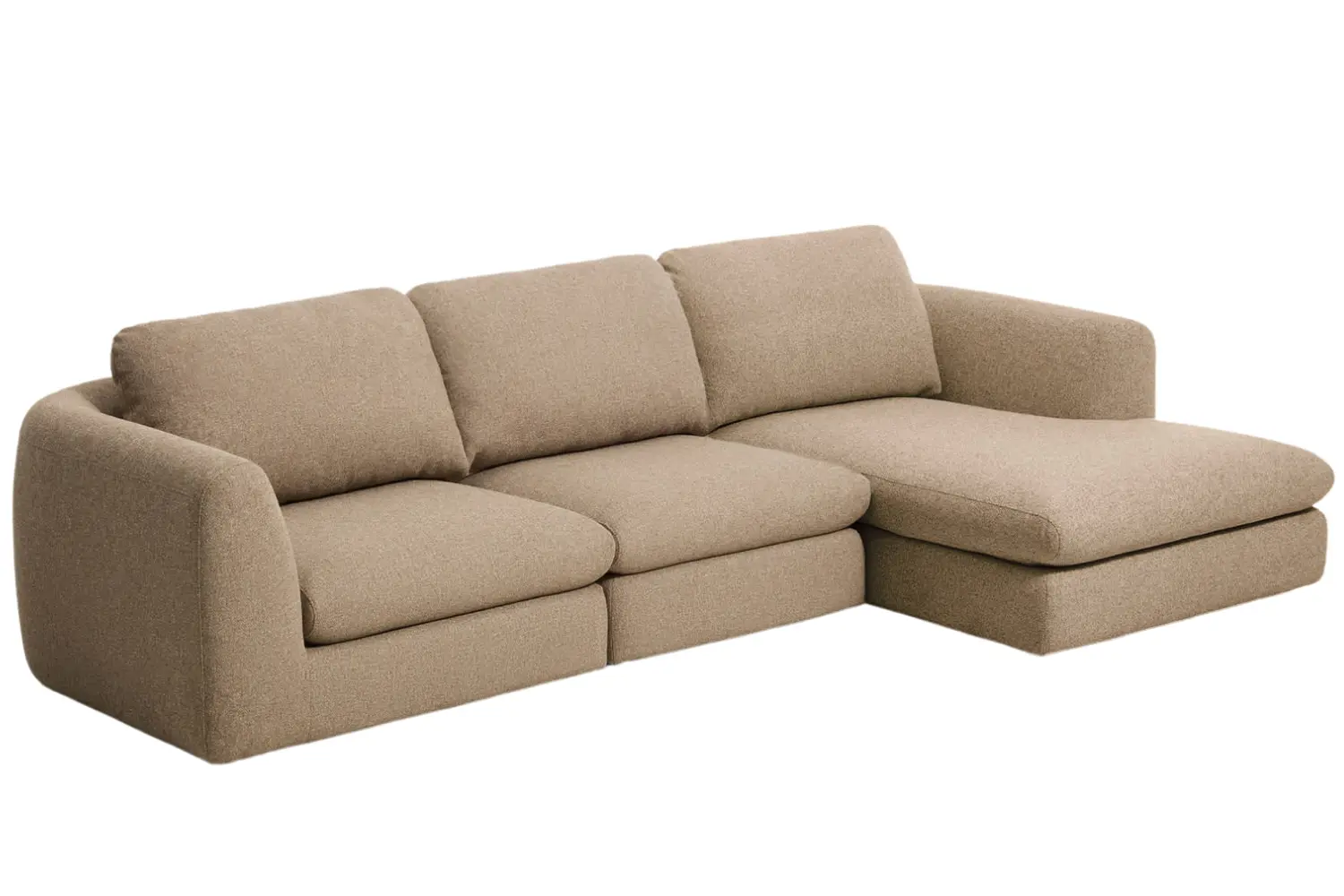 Kave Home Hnědá čalouněná rohová pohovka Vera 322 cm