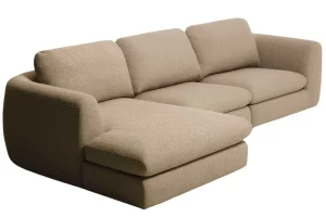 Kave Home Hnědá čalouněná rohová pohovka Vera 322 cm