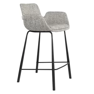 Zuiver Šedá čalouněná barová židle BRIT 68 cm