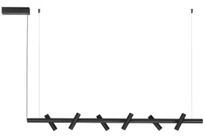 Nova Luce Černé kovové závěsné LED světlo Avelo 120 cm